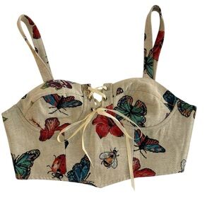 5 for $25!! CIDER Floral & Butterfly Lace Up Front Zip Up Back Corset